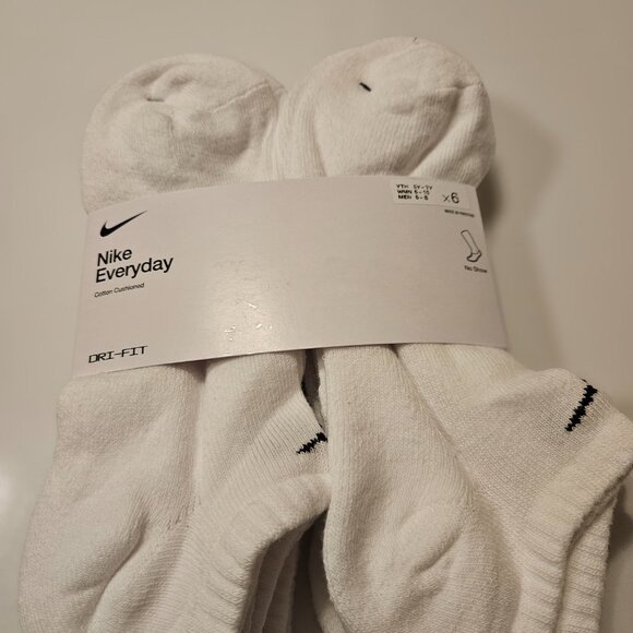 6 Pair Women's Nike No Show Socks Everyday Cotton Cushioned 6 Pack Dri-Fit - Picture 2 of 3